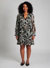Robe courte manches longues manches longues noir LOLA ESPELETA femme