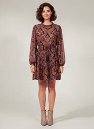 Robe courte fermeture zippée au dos manches longues noir MOLLY BRACKEN femme