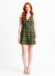 Robe courte sans manche sans manche vert LILI SIDONIO femme