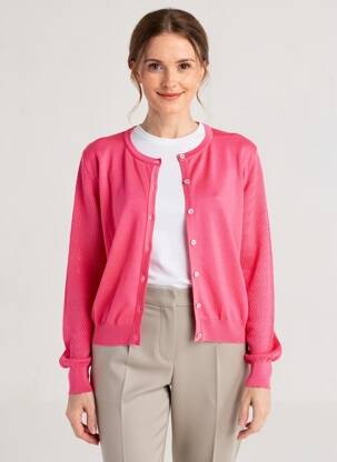 Gilet manches longues coupe cintrée rose MAX MARA femme