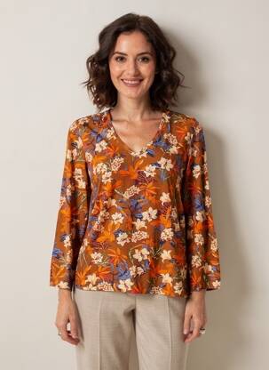 T-shirt manches longues manches longues orange LE PETIT BAIGNEUR femme