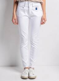 Pantalon slim tissage popeline taille normale blanc TIFFOSI femme
