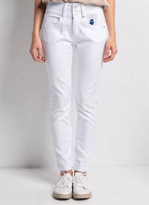 Pantalon slim tissage popeline taille normale blanc TIFFOSI femme