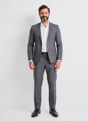 Costume de ville manches longues gris IZAC homme