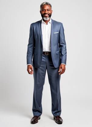 Costume de ville manches longues bleu IZAC homme