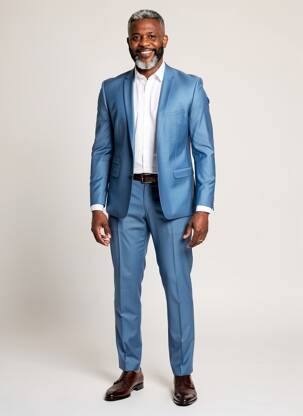 Costume de ville manches longues bleu KAMAO homme