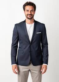 Blazer coupe cintrée bleu IZAC homme