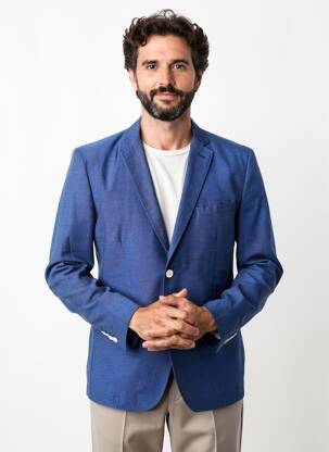 Blazer finition intérieure doublée bleu IZAC homme