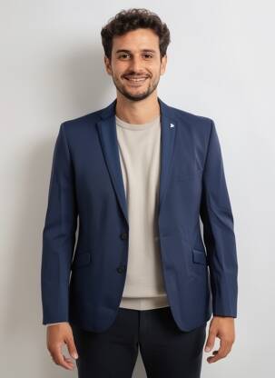 Blazer finition intérieure doublée bleu IZAC homme