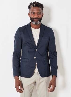 Blazer coupe cintrée bleu THOMAS GOODWIN homme