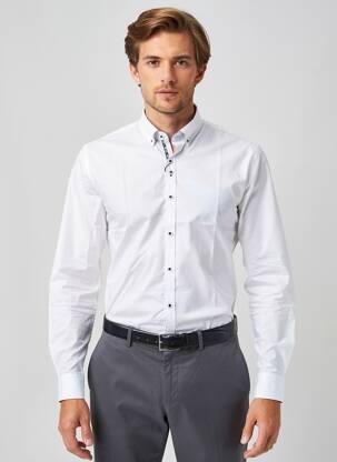 Chemise manches longues coupe cintrée blanc DARIO BELTRAN homme