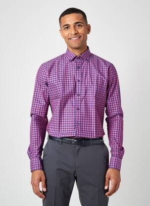 Chemise manches longues poches violet MARVELIS homme