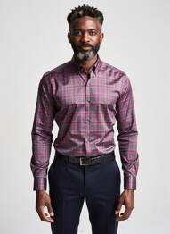 Chemise manches longues imprimé écossais violet DARIO BELTRAN homme