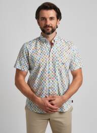 Chemise manches courtes poches bleu DARIO BELTRAN homme