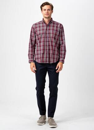 Chemise manches longues imprimé écossais rouge DARIO BELTRAN homme