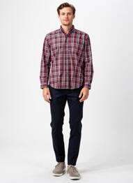 Chemise manches longues poches rouge DARIO BELTRAN homme
