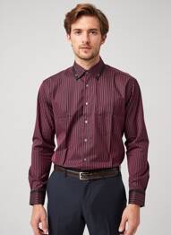 Chemise manches longues poches rouge PIERRE CARDIN homme