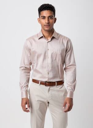 Chemise manches longues poches marron SEIDENSTICKER homme