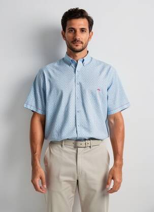 Chemise manches courtes poches bleu DARIO BELTRAN homme