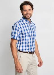 Chemise manches courtes poches bleu DARIO BELTRAN homme