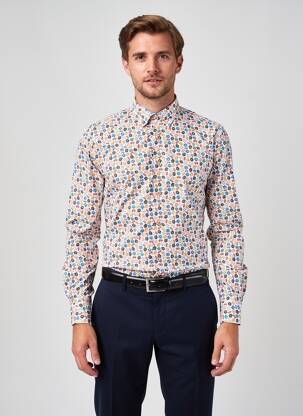 Chemise manches longues imprimé fantaisie blanc DARIO BELTRAN homme
