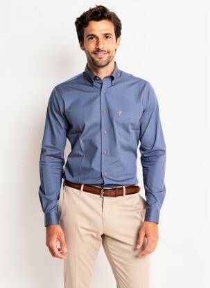 Chemise manches longues imprimé fantaisie bleu DARIO BELTRAN homme
