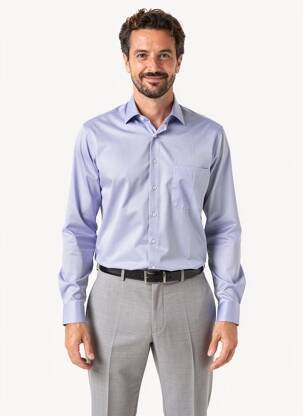 Chemise manches longues coupe droite violet MARVELIS homme