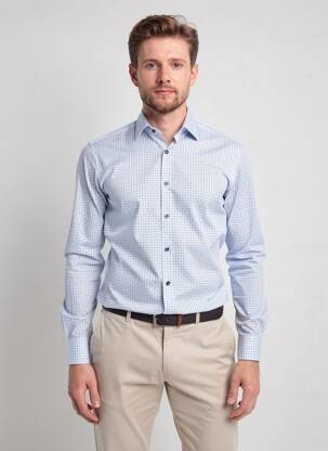 Chemise manches longues imprimé fantaisie bleu MARVELIS homme