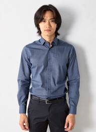 Chemise manches longues imprimé fantaisie bleu TOMMY HILFIGER homme