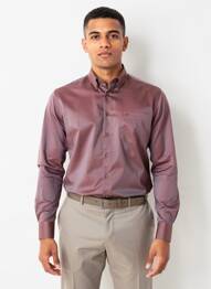 Chemise manches longues coupe droite marron SEIDENSTICKER homme