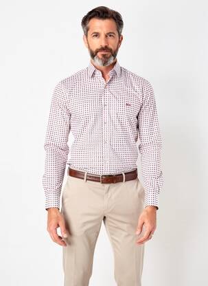 Chemise manches longues imprimé fantaisie blanc DARIO BELTRAN homme