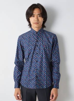 Chemise manches longues imprimé fantaisie bleu THE SURFCAR homme