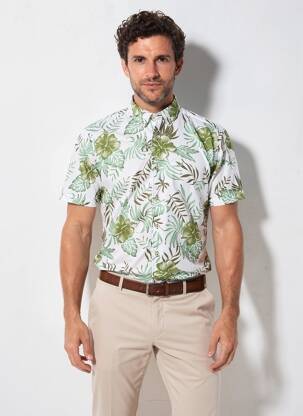 Chemise manches courtes imprimé fantaisie vert DARIO BELTRAN homme