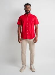 Chemise manches courtes coupe droite rouge DARIO BELTRAN homme