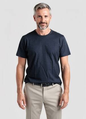 T-shirt tissage chiné manches courtes noir EMINENCE homme