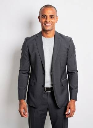 Blazer tissage chiné gris IZAC homme
