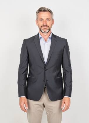 Blazer tissage chiné gris THOMAS GOODWIN homme
