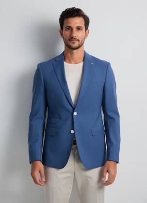Blazer tissage chiné bleu IZAC homme