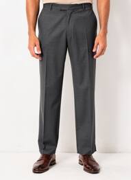 Pantalon droit tissage chiné taille normale gris IZAC homme