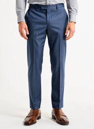 Pantalon slim tissage chiné taille normale bleu IZAC homme