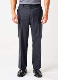 Pantalon droit fermeture zippée sous rabat avec crochet taille normale bleu IZAC homme