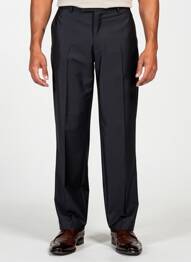 Pantalon droit tissage popeline taille normale bleu THOMAS GOODWIN homme