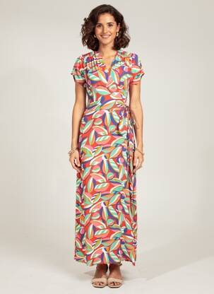 Robe longue manches courtes manches courtes rouge LA FIANCÉE femme