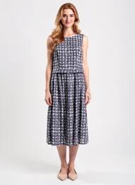 Robe mi-longue sans manche sans manche bleu ROBE LEGERE BY VERA MONT femme