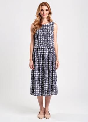 Robe mi-longue sans manche sans manche bleu ROBE LEGERE BY VERA MONT femme