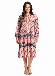 Robe mi-longue coupe fluide manches 3/4 rose BETTY BARCLAY femme