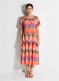 Robe mi-longue coupe fluide manches courtes orange BETTY BARCLAY femme