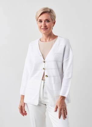 Gilet manches longues manches 3/4 blanc GRIFFON femme