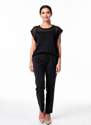 Pull coupe cintrée manches courtes noir LA FIANCÉE femme