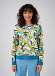 Sweat-shirt stretch manches longues bleu LA FIANCÉE femme